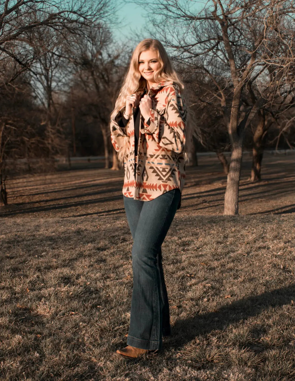 Red Rock Canyon Aztec Button-Up Jacket