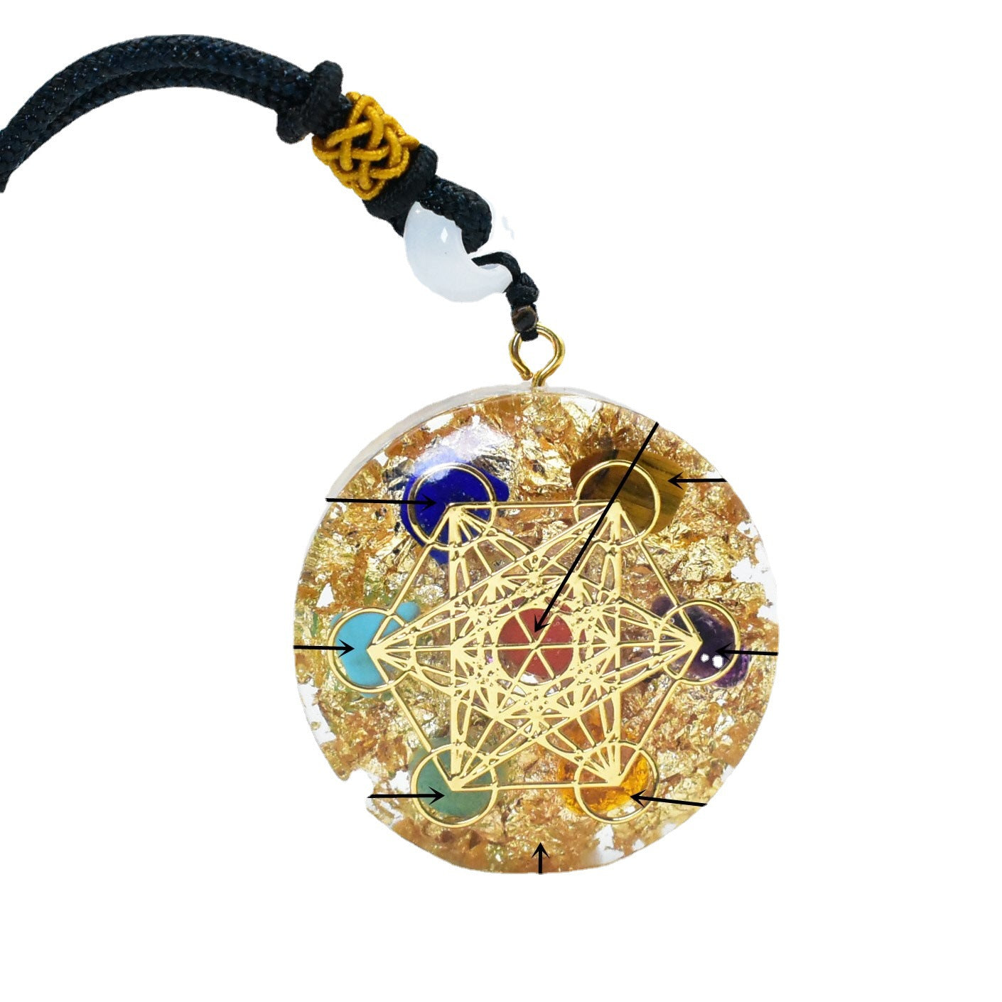 Metatron 7 Chakra Orgone Pendant